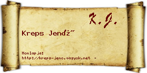 Kreps Jenő névjegykártya